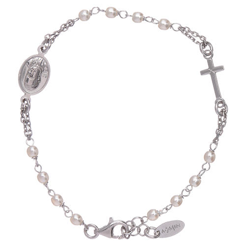 Bracciale AMEN rosario Giubileo perle strass e argento 925 1
