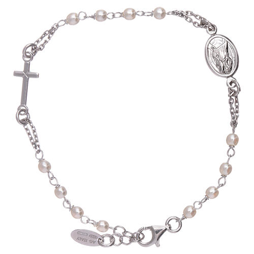 Bracciale AMEN rosario Giubileo perle strass e argento 925 2