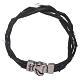 Bracelet AMEN symbole de la Passion et cuir tressé noir s1
