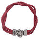 AMEN red woven leather bracelet with Passion symbol s1