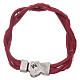 AMEN red woven leather bracelet with Passion symbol s2