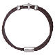 AMEN brown woven leather bracelet with inserts and zirconate cross s1
