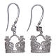 Earrings AMEN pendant in 925 sterling silver crown shape with crosses, hearts and white zircons s1