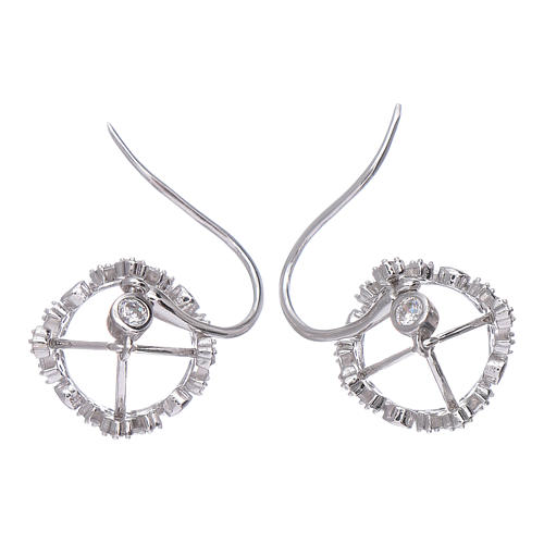 Boucles pendentifs AMEN avec couronne argent 925 zircons blancs 3