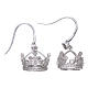 Boucles pendentifs AMEN avec couronne argent 925 zircons blancs s1