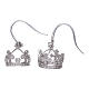Boucles pendentifs AMEN avec couronne argent 925 zircons blancs s2