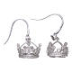 Earrings AMEN pendant in 925 sterling silver crown shape with clover cross and white zircons s1