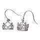Earrings AMEN pendant in 925 sterling silver crown shape with clover cross and white zircons s2