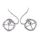 Earrings AMEN pendant in 925 sterling silver crown shape with clover cross and white zircons s3