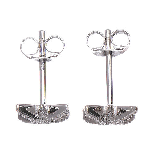 Earrings AMEN wind rose 925 sterling silver rhodium and white zircons 2