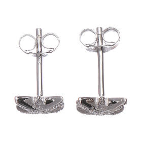 Boucles AMEN forme rose des vents arg. 925 rhodié et zircons blancs