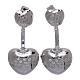 Earrings AMEN pendant with double heart 925 sterling silver and white zircons s1