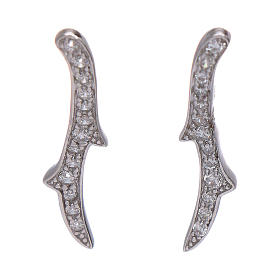 Earrings AMEN with thorns 925 sterling silver rhodium