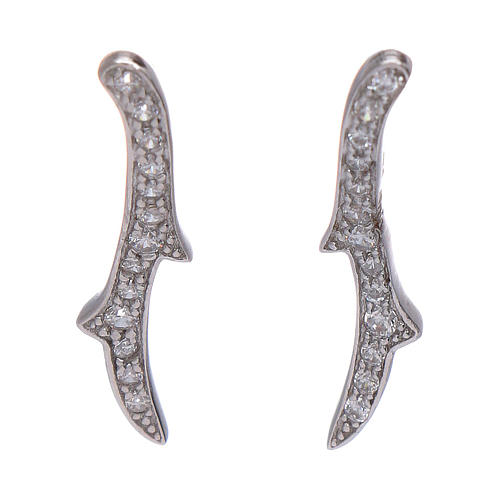 Earrings AMEN with thorns 925 sterling silver rhodium 1