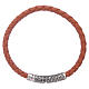 AMEN orange leather bracelet and bronze Our Father s1