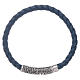 AMEN blue leather bracelet and bronze Our Father insert s1