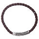 AMEN dark brown leather bracelet and bronze Our Father insert s1
