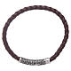 AMEN dark brown leather bracelet and bronze Our Father insert s2