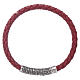 AMEN burgundy leather bracelet and bronze Our Father insert s2