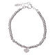AMEN 925 sterling silver bracelet finished in rhodium and zirconate heart s2