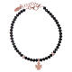 AMEN rosè 925 sterling silver bracelet with black crystals and zircon angel s2