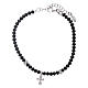 AMEN 925 sterling silver bracelet finished in rhodium and crystals s1