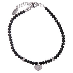 Pulsera Amen corazón zirconado plata 925 rodiado y cristales