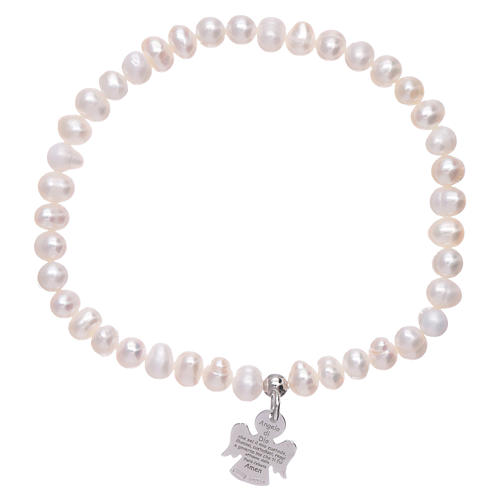Bracciale perle fiume AMEN argento 925 angioletto 1