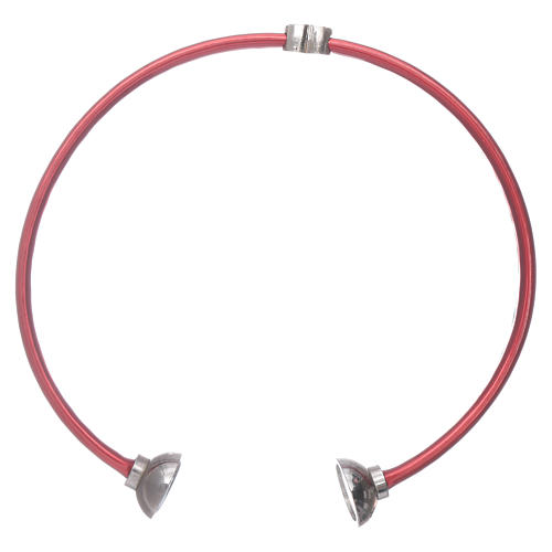Bracelet AMEN en thermoplastique rouge coeur zircons argent 925 4