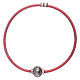 Bracelet AMEN en thermoplastique rouge coeur zircons argent 925 s1