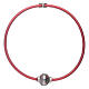 Bracelet AMEN en thermoplastique rouge coeur zircons argent 925 s2