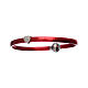 Bracelet AMEN en thermoplastique rouge coeur zircons argent 925 s3