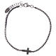 AMEN burnished 925 sterling silver tennis bracelet with black zircons  and cross s2