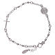 AMEN Saint Benedict rosary bracelet in 925 sterling silver finished in rhodium s2