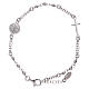 AMEN Saint Benedict rosary bracelet in 925 sterling silver finished in rhodium s1