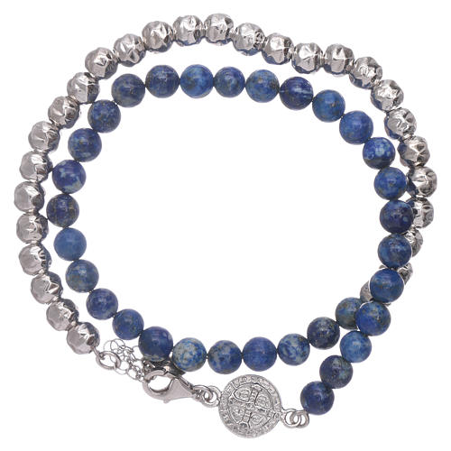 AMEN Saint Benedict lapis lazuli bracelet unisex 1