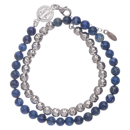 AMEN Saint Benedict lapis lazuli bracelet unisex 2