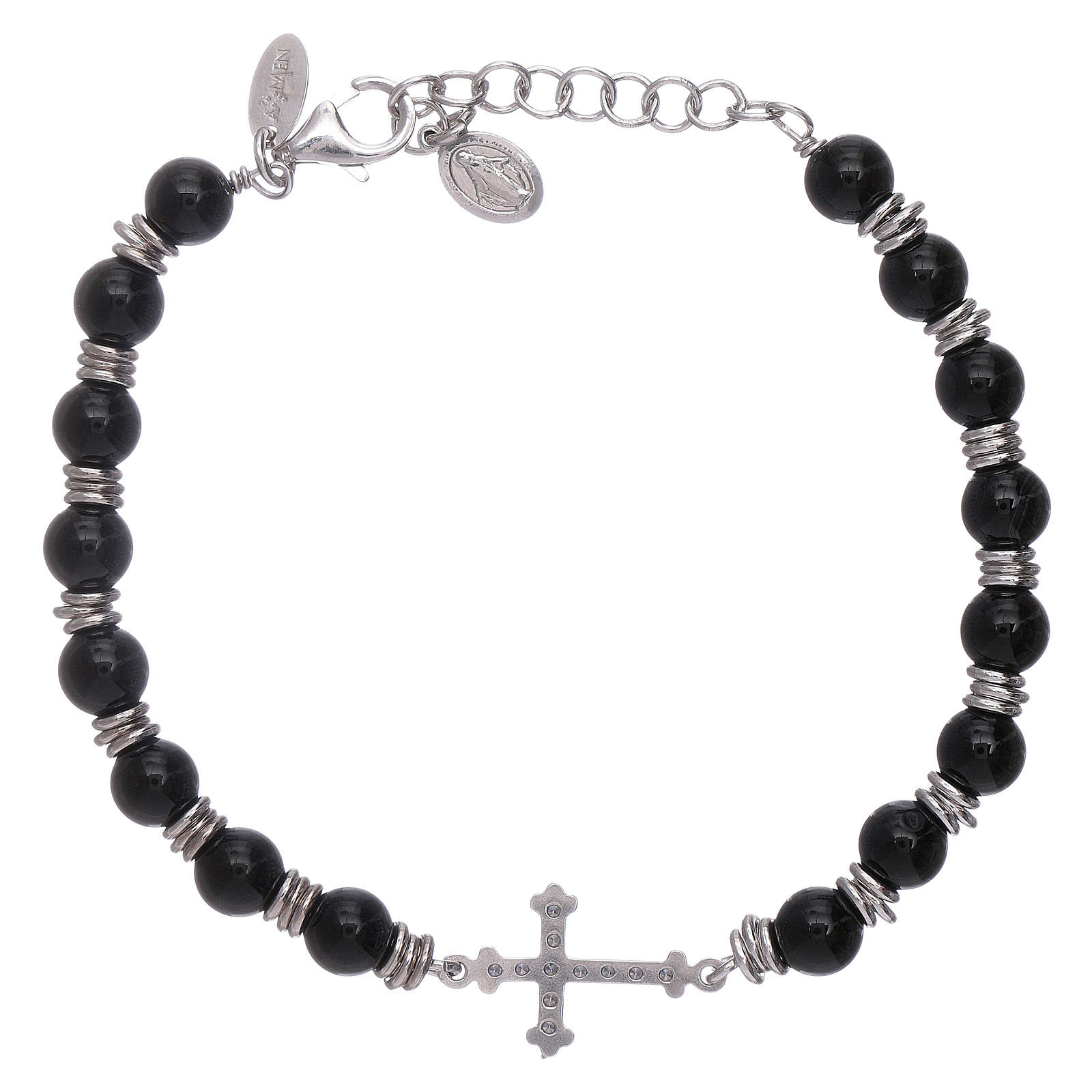 silver and onyx bracelet