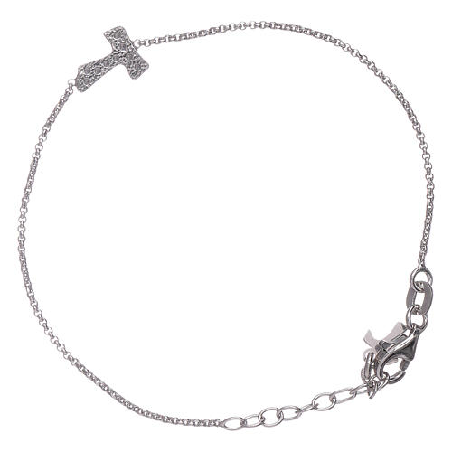AMEN 925 sterling silver bracelet with a zirconate cross Tau 2