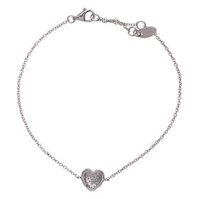 AMEN  925 sterling silver bracelet with a rhodium heart and zircons