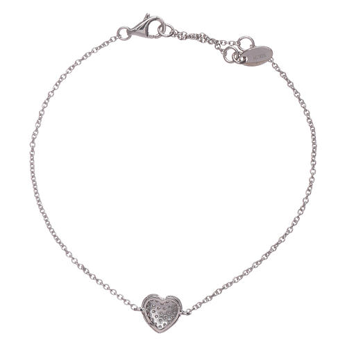 AMEN  925 sterling silver bracelet with a rhodium heart and zircons 2