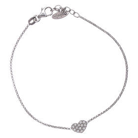 AMEN 925 sterling silver bracelet finished in rhodium with a zircon heart