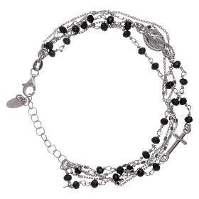 AMEN 925 sterling silver bracelet with black crystals
