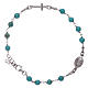 AMEN 925 sterling silver  rosary bracelet with turquoise beads s2