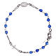 AMEN 925 sterling silver rosary bracelet with blue jade beads s1