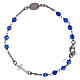 AMEN 925 sterling silver rosary bracelet with blue jade beads s2