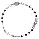 AMEN 925 sterling silver rosary bracelet with grey crystals s1