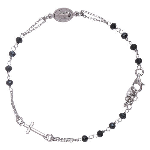 Bracelet chapelet cristaux gris AMEN argent 925 1