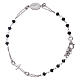 AMEN 925 sterling silver rosary bracelet with grey crystals s2