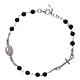 AMEN 925 sterling silver rosary bracelet with black agate beads s1
